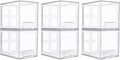 Vtopmart 6 pack Stackable Storage Drawers, 6.6''Tall Acrylic Bathroom Makeup Organizers,Clear Plastic Drawers For Vanity, Undersink, Kitchen Cabinet,Pantry Organization and Storage