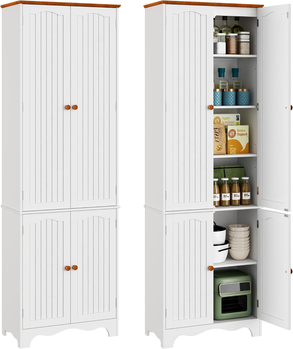 Function Home 72" Kitchen Pantry Cabinet, Freestanding Storage Cabinets,...