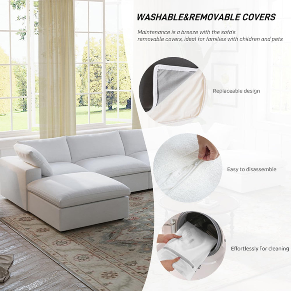 Cloud Modular Sectional Couch,160inch Overzised Down Filled Comfort Sofa Couc...