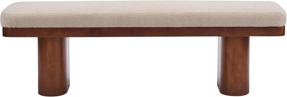 Christopher Knight Home 55" Chenille Upholstered Bench with Solid Rubber...
