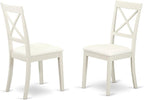 East West Furniture VABO5-LWH-LC 5 Piece Kitchen Table & Chairs Set Includes an Oval Dining Room Table with Butterfly Leaf and 4 Faux Leather Upholstered Chairs, 40x76 Inch, Linen White