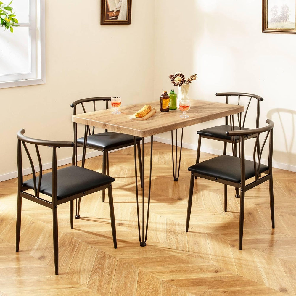 Giantex 5-Piece Dining Table Set, 43-Inches Rectangular Kitchen Table & 4...