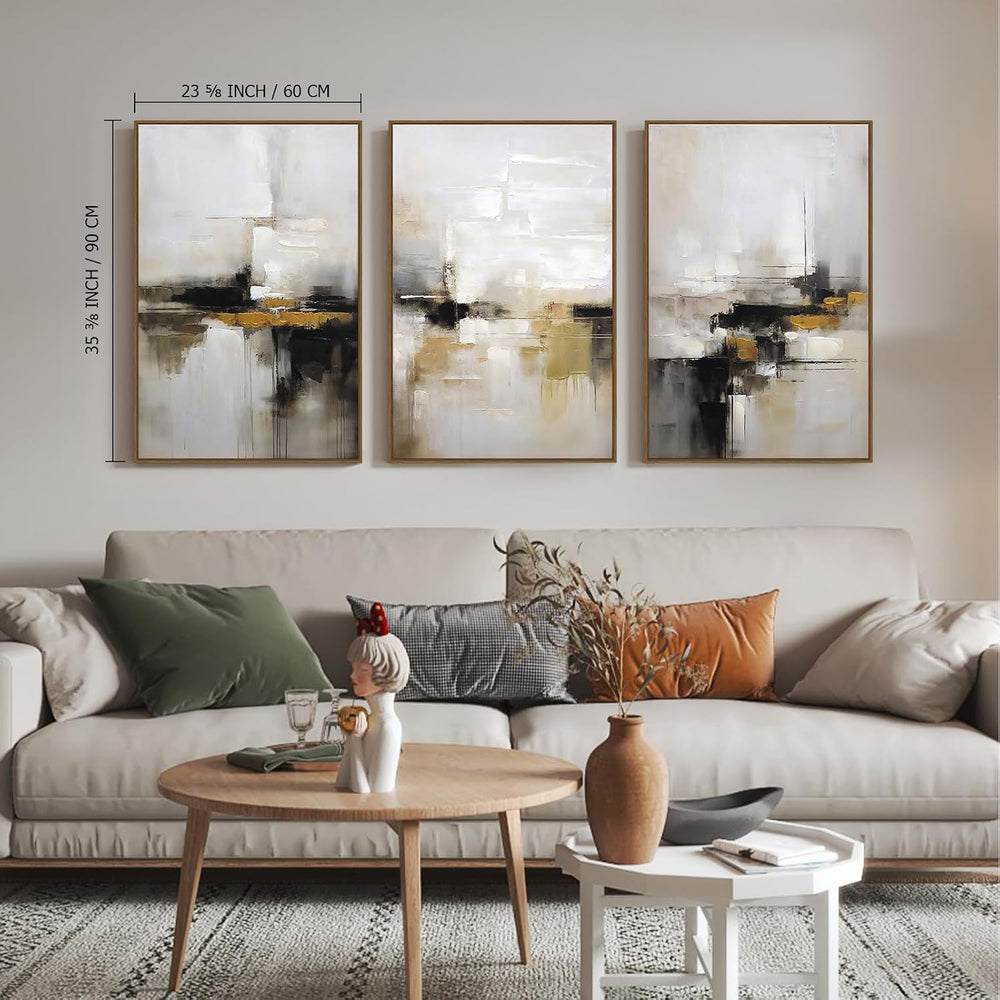 Zessonic Neutral Abstract Landscape 3D Textured Modern Wall Art,24"x36&q...