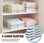 10Pcs Stackable Closet Organizer & Shirt Folding Board Bundle | Space-Savin Closet Organizers and Storage , Foldable ,Ideal for Tshirts ,Sweater ,Pants Storage in Bedroom and Dormroom White