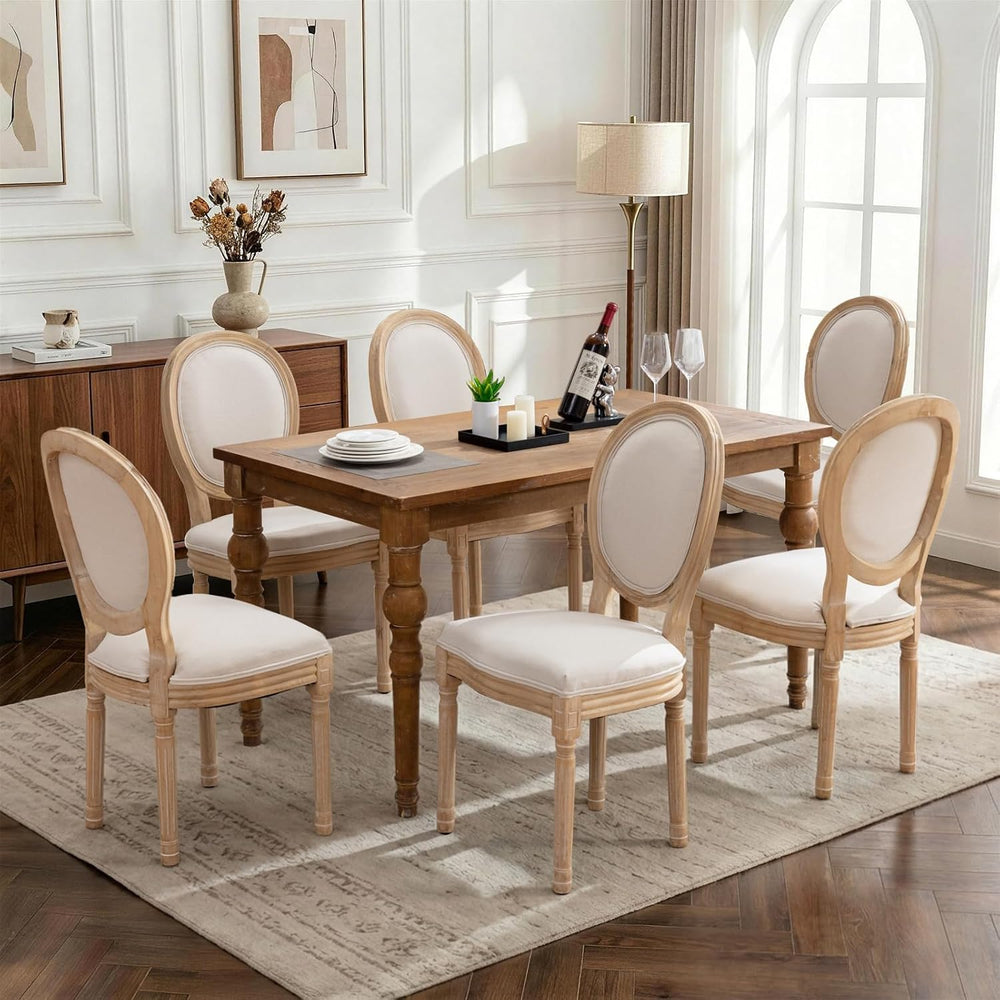 SoarFlash French Dining Chairs Set of 6, Vantage Dining Chair with Round Back...