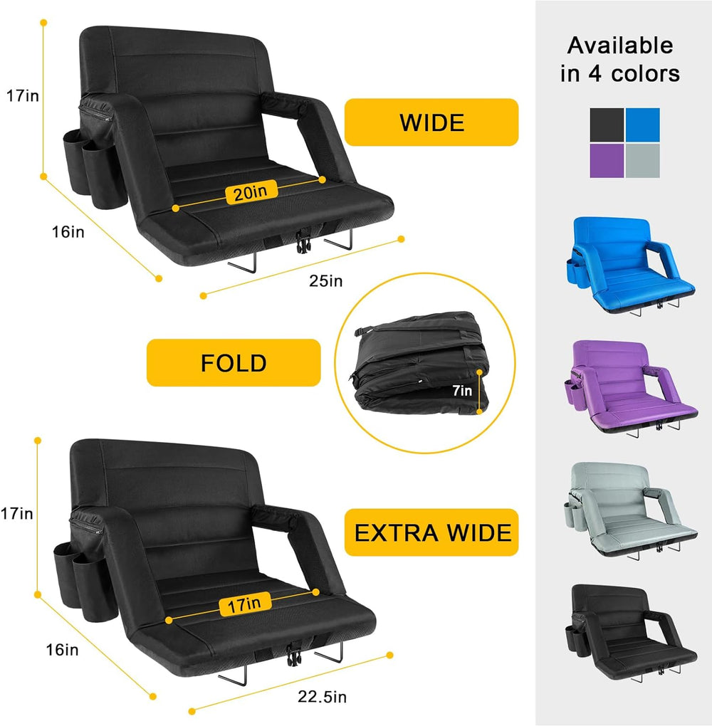 yeyeeyyee Stadium Seats with Back Support 2 Pack Wide, Exclusive Bleacher Cha...