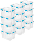 Sterilite 12-Pack Gasket Box, Weather-Resistant Storage Bins with Latching Lids, 80 Quart - Heavy-Duty Organizing Containers for Closet, Bathroom, and Office