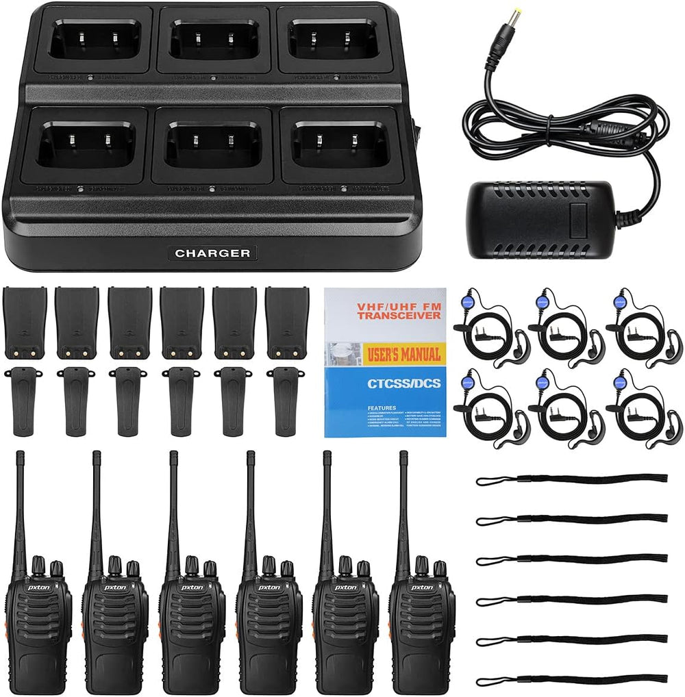 walkie talkies for Adults Long Range with Upgraded Earpiece（6 Pack）