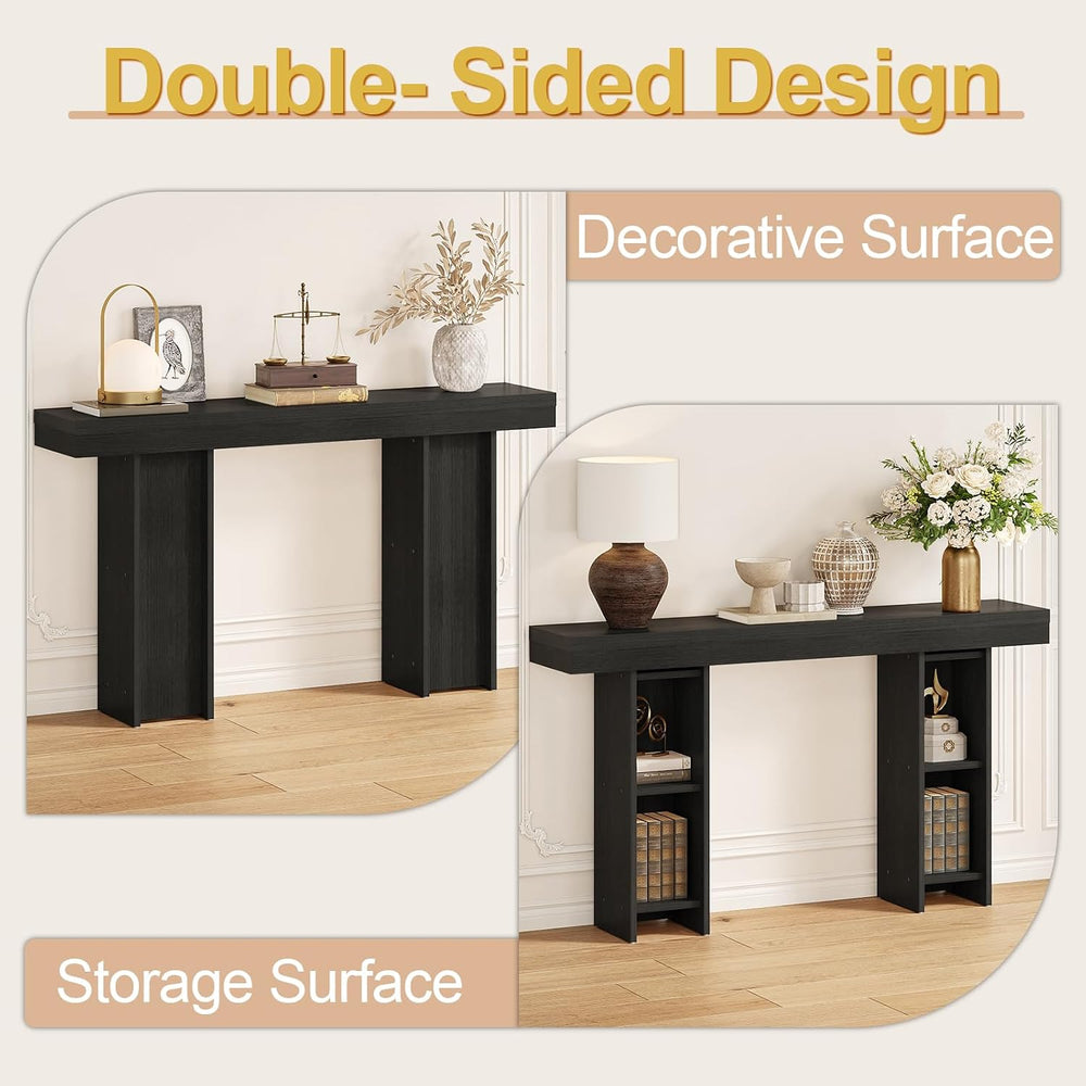 Modern Entryway Table, 55'' Wood Console Table with Storage Couch Tab...