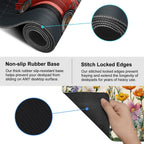 Retro Car Blueprint Mouse Pad – Large Extended Desk Mat 35.43 x 15.75 in – Classic Red Tuner Car Cutaway with Engine Diagram, Waterproof Surface, Non-Slip Rubber Base, Keyboard & Mouse Pad