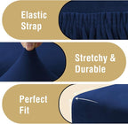 H.VERSAILTEX Velvet Dining Chair Covers Stretch Chair Covers for Dining Room Set of 4 Parson Chair Slipcovers Chair Protectors Covers Dining, Soft Thick Solid Velvet Fabric Washable, Navy