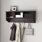 Modern Entryway Wall Mounted Coat Rack, with 4 Dual Hooks Living Room Storage Shelf,for Kitchen Home