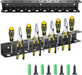 TSUMAZRURE Screwdriver Wall Rack, Screw Driver Holder and Screwdriver Rack, Tool Organizer Rack with Screw Driver Holders Organizers, Wall Mounted Tool Rack for Garage Tool Storage Rack (black)