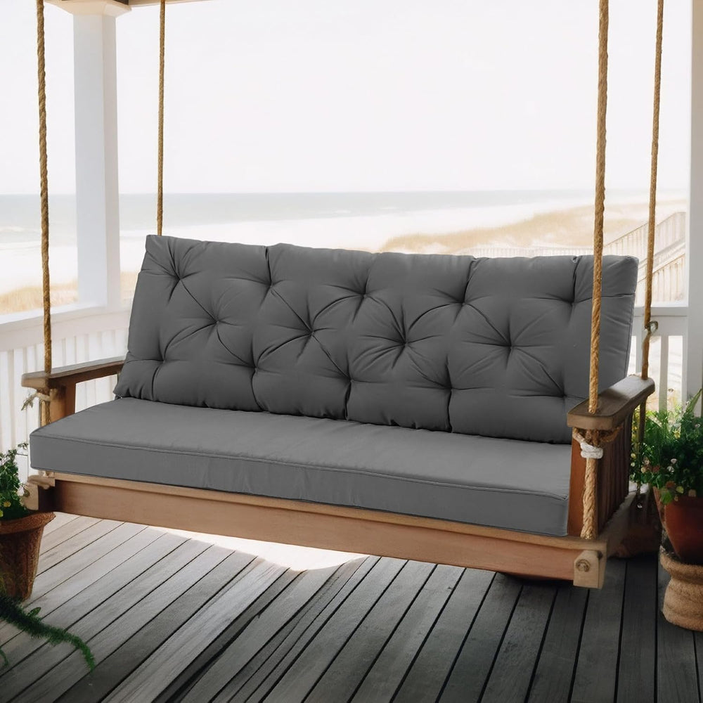 Wenqik 2-3 Seater Porch Swing Cushions with Backrest, Gray