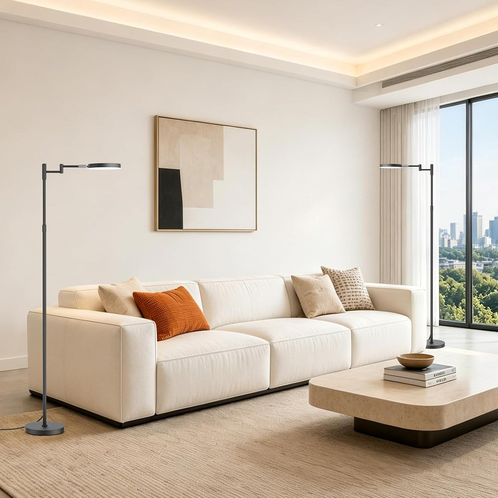 SIBRILLE LED Floor Lamp, 18W Adjustable Height Floor Lamp with Remote Control...