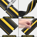 MYFAMIREA 4FT Floor Cord Cover Heavy Duty Cable Cover Protector with 3 Channels Extension PVC Floor Wire Cover Outdoor Cord Hider Management Cord Cover for Wire on Floor for Home Office Outdoor