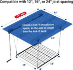 FLEXIMOUNTS Garage Lifting Metal Rack, 4x4 Ft Overhead Garage Storage Racks, Adjustable Heavy-Duty Ceiling Organization System, 350lbs Weight, Satin Black