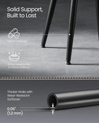 VASAGLE EKHO Collection - Dining Chairs Stools Set of 2, Upholstered Kitchen Chairs, Vanity Stools, Synthetic Leather with Stitching, Mid-Century Modern, 19-Inch Tall, Easy Assembly, Ink Black