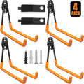 Garage Hooks Heavy Duty 6 Pack Utility Wall Mount Storage Hangers with Extension Cord Holder Organizer for Power Tool Garden Tool Ladder Hose and More