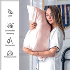Silk Pillow Cases 2 Pack Soft Breathable and Sliky Standard Size Pillow Cases Set of 2,Natural Mulberry Satin Silk Pillowcase with Hidden Zipper for Hair and Skin (Coral,20"X 26",2pcs)