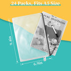 A5 Mesh Zipper Pouch, 24 Pack 9.4" x 6.9" Plastic Zipper Pouches for Organizing, Multipurpose Waterproof Zipper Bags for Travel Office Home Storage, Black