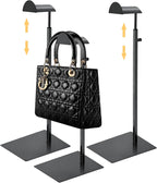 Royxen 3 Pack Handbag Rack Stainless Steel with Adjustable Height, Purse Display Stand, Black