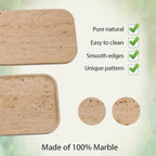 ‌VEROBELL Travertine Bathroom Vanity Tray | Natural Stone Storage Organizer | Luxury Home Decor for Countertop, Dresser, Spa | Non-Resin & Durable Design,11.8"x7.8"x0.6"