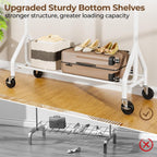 Heavy Duty Clothes Rack Load 450 LBS, Metal Garment Rack, Standing Rolling Clothing Rack for Hanging Clothes with Sturdy Wheels & Shelves, Portable Closet Wardrobe Rack,White