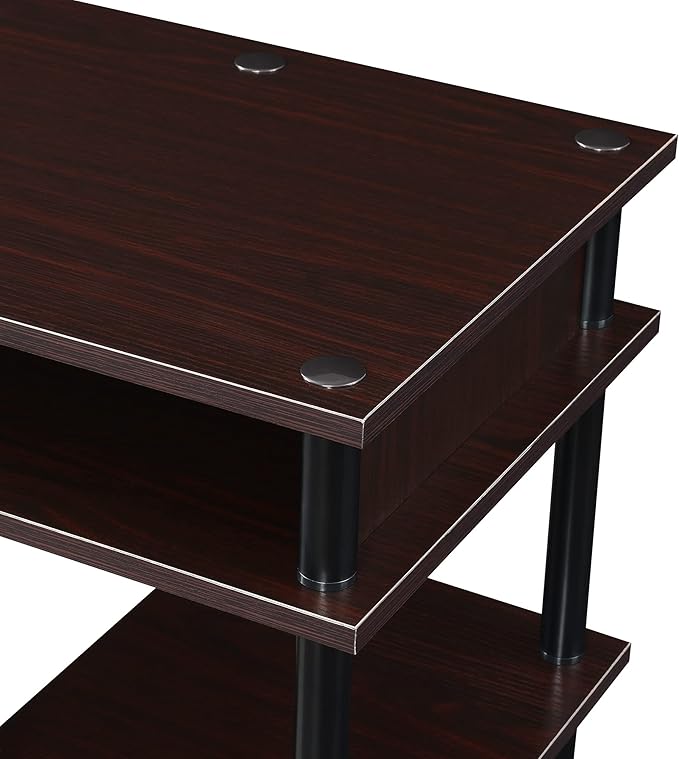 Convenience Concepts Designs2Go No-Tools Student Desk with Shelves in Espresso Wood Finish