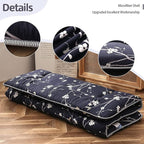 MAXYOYO Japanese Floor Mattress Futon Mattress, 4" Thicken Tatami Mat Sleeping Pad Foldable Roll Up Mat Boys Girls Dormitory Pad Kids Floor Lounger Pillow Bed, Charcoal Grey, Queen Size