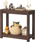 Besiost Small Farmhouse Wood Entryway Table Narrow Console Table with Storage Behind Couch Sofa Table with Shelves Entry Way Tables with Open Storage, Easy Assembly, 32" Black Walnut