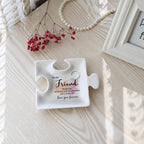 White Ceramic Puzzle Jewelry Tray - Ideal Personalized Gift for Friend on Birthday, Christmas - Thank You for Being Such an Important Piece of My Life Jewelry Organizer for Rings