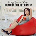 Bean Products Vinyl Marine Boat Bean Bag Chair Cover - Retro Style Weatherproof Lazy Sofa Cover for Adults - Washable Bean Bag Cover Without Fill - Comfortable Small Bean Bag, 33x31x20 - Royal Blue