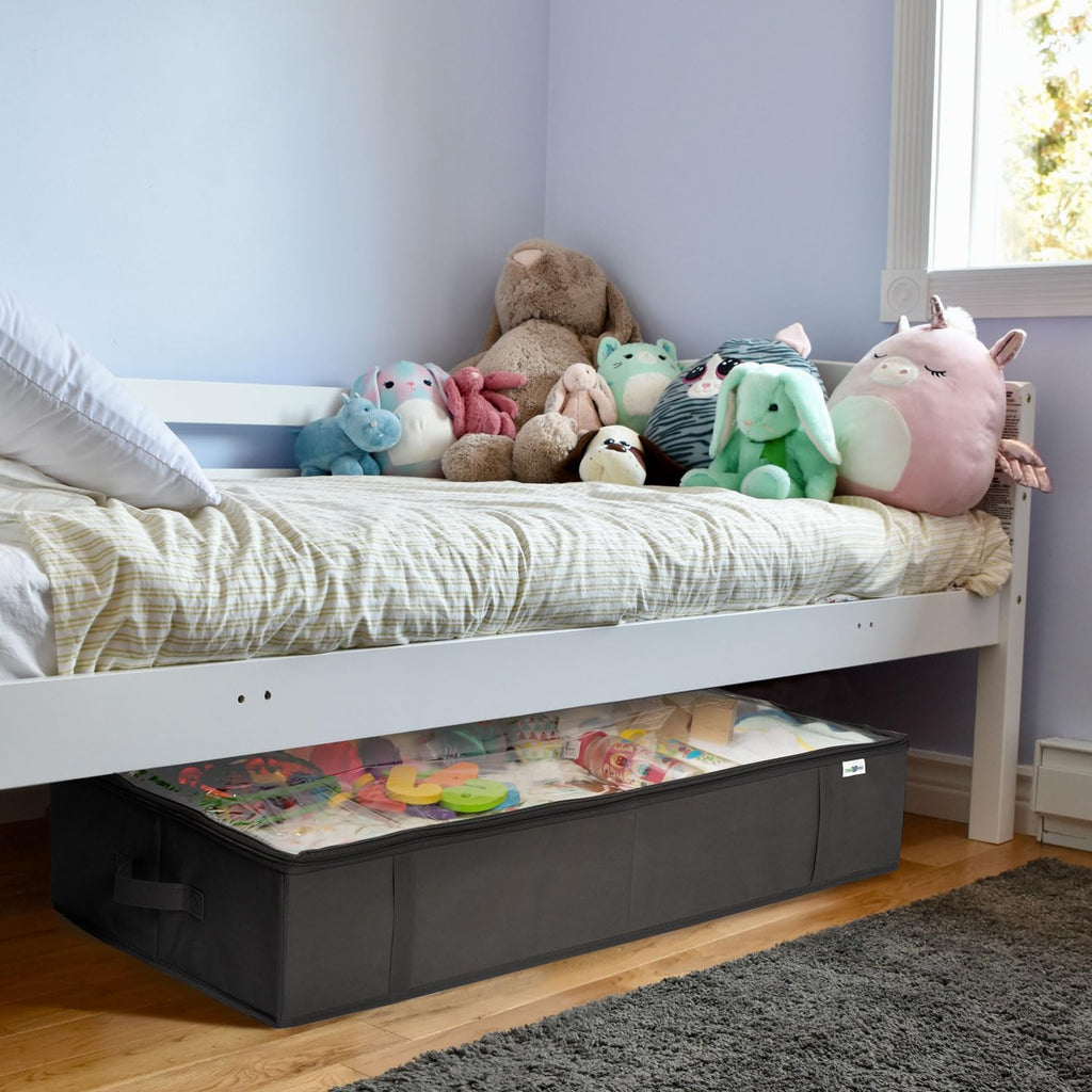 Closet Organizers and Storage - Maximize Space with Under Bed Storage Containers & Clothes Storage - Ideal Closet Organizer, Toy Storage Organizer & Underbed Storage (Black, 4 Pack)