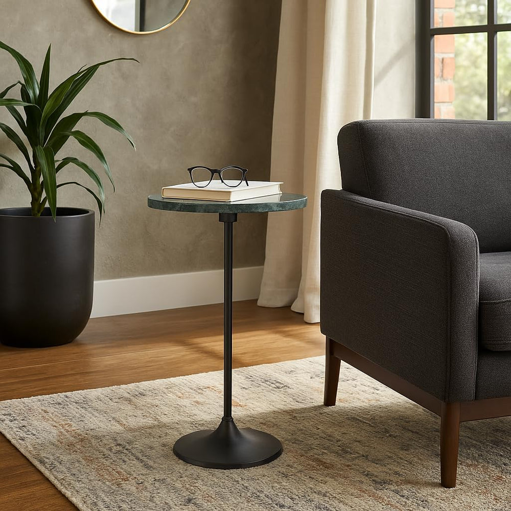 Elegant End Table, Side Table, or Small Night Stand for Room Decor - Slim Met...