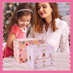 Girl's Gift Ballerina Musical Jewelry Box with 2 Drawers,Music Box with Spinning Ballerina,Kids Jewel Storage Box for Girls Ages 3-12 Kids Gift