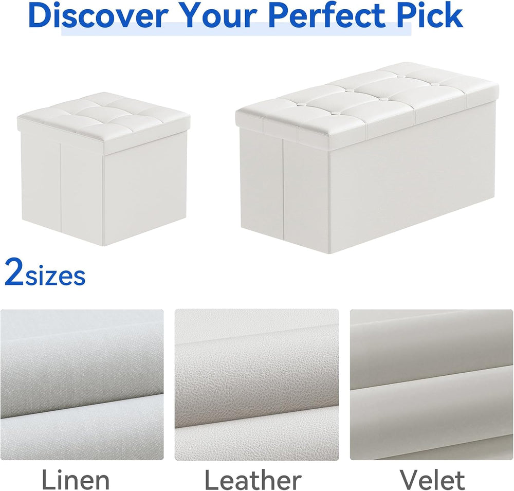 BRIAN & DANY 30 Inches Storage Ottoman Bench, Faux Leather Ottoman with S...