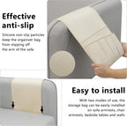 TV Remote Control Holder Couch Caddy, Non-slip Bedside Caddy Organizer with 5 Pockets for Key Glasses Phone Magazine Holders (Beige, 35"x12.4")