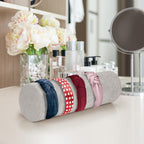 2 Pcs Vertical Headband Holder Organizer Soft Velvet Hairband Dislay Stand Head Band Holders for Girls, Gray