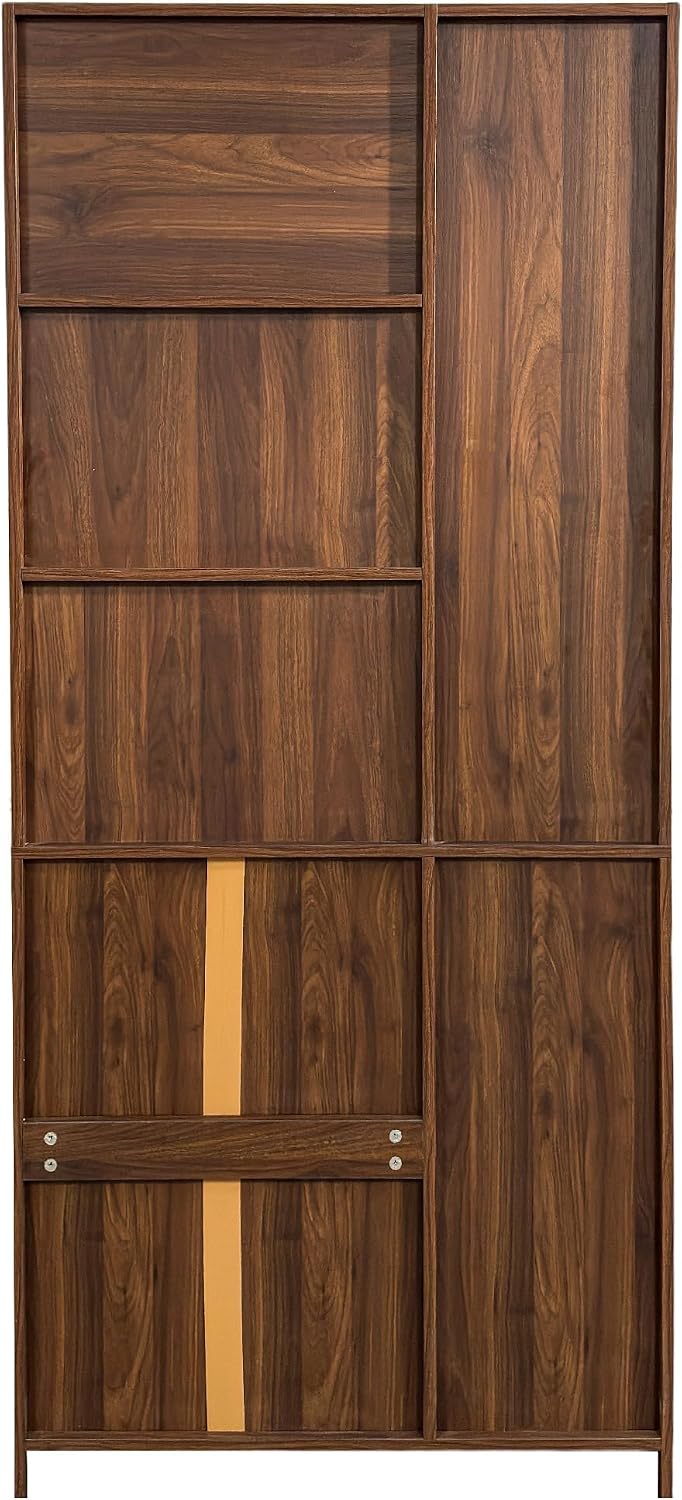 KEIKI 70.87" H Tall Kitchen Pantry Storage Cabinet with Countertop, Glas...