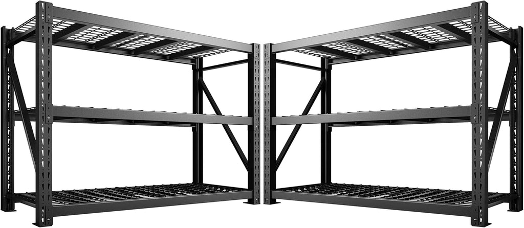 Bepatio 8250LBS Garage Shelving Heavy Duty Storage Shelves Industrial Metal Shelving Adjustable 3-Tier Shelves for Garage, Warehouse Basement Storage Room 24" D × 60" W × 66" H