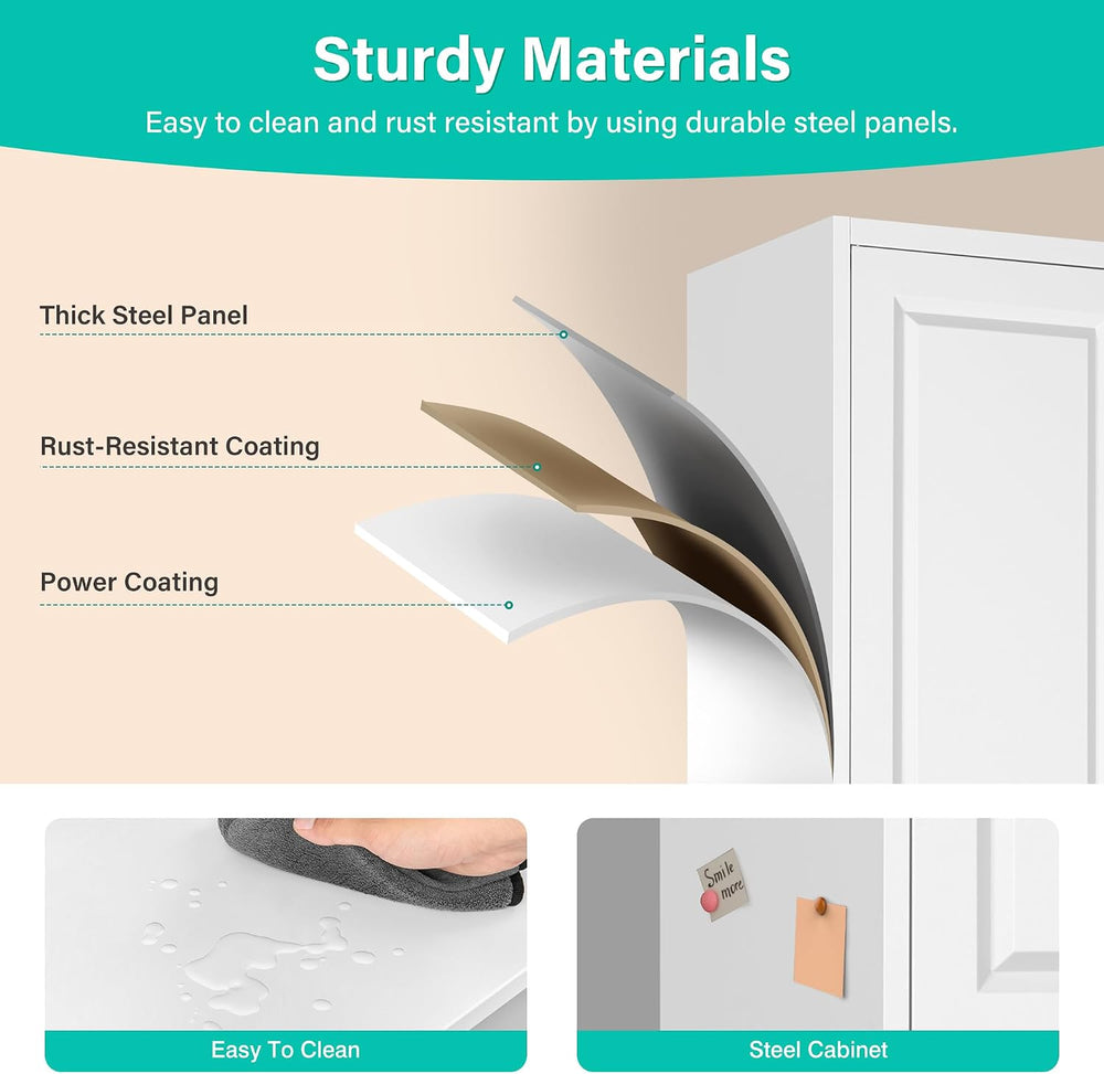 SISESOL 71" Tall Narrow Storage Cabinet with 1 Door and 5 Shelves,Slim K...