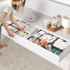 14 Pack Drawer Organizer for Clothes Dresser Organizer for Nursery-Perfect Baby Cloth Organizer and Storage General Nursery Organization or Dresser Drawer Organizer Bins Foldable Washable Grey