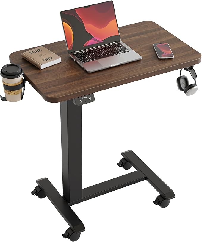 Agilestic Portable Standing Desk Height Adjustable, Mobile Table with Wheels,...