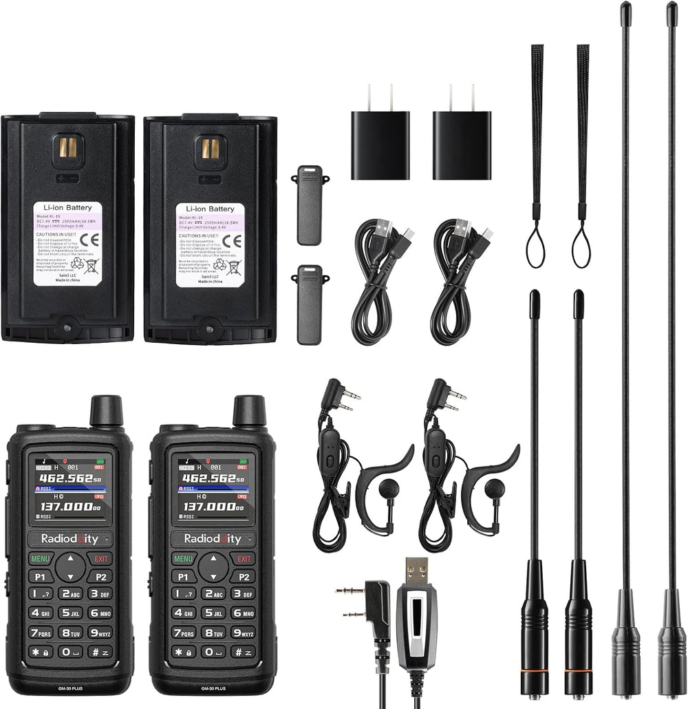 Radioddity GM-30 Plus GMRS Handheld Radio, GPS Tracking, 1000 CHs, 2 Pack