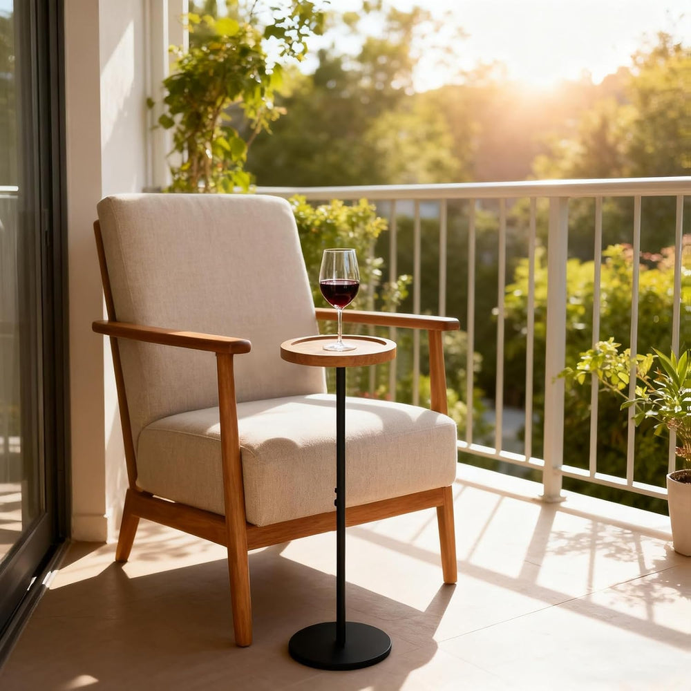 YYW Drink Table, 7.87" Small Round Side Table, Pedestal Side Table, Circ...