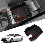 SKTU for 2020 2021 2022 2023 2024 2025 2026 Toyota Corolla Center Console Organizer 2023 2024 2025 2026 Corolla Accessories Center Console Tray Insert Organizer ABS with USB Hole and Coin Holder (Red)