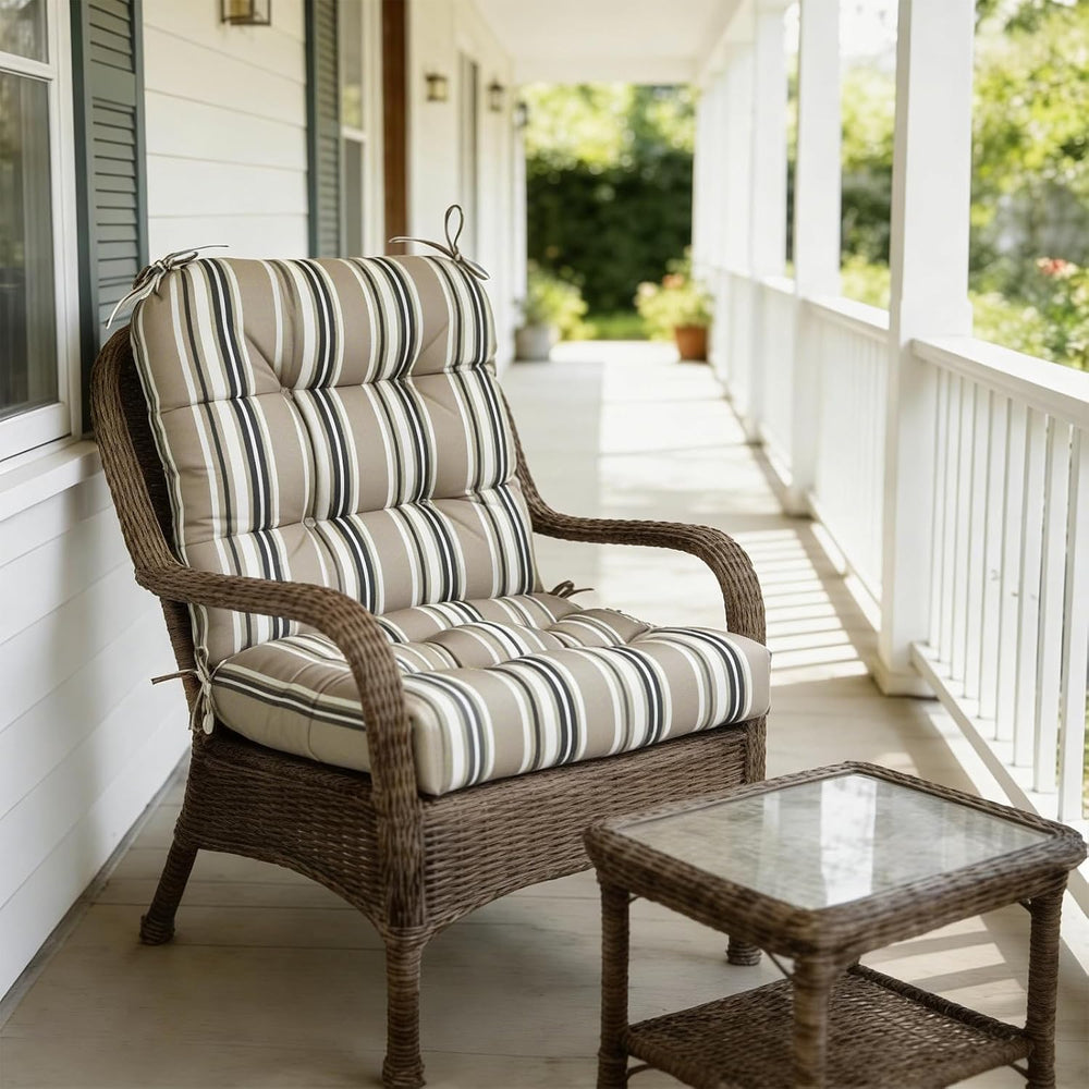COOS BAY Tufted High Back Chair Cushions, 42x21 Inch Outdoor Patio Furniture ...