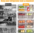 URALFA 2 Pack Fridge Drawer Organizer Egg Holder For Refrigerator Pull Out, Refrigerator Drawers for Fruit and Vegetable, Transparent Organization and Storage Box Fit for Fridge Shelf