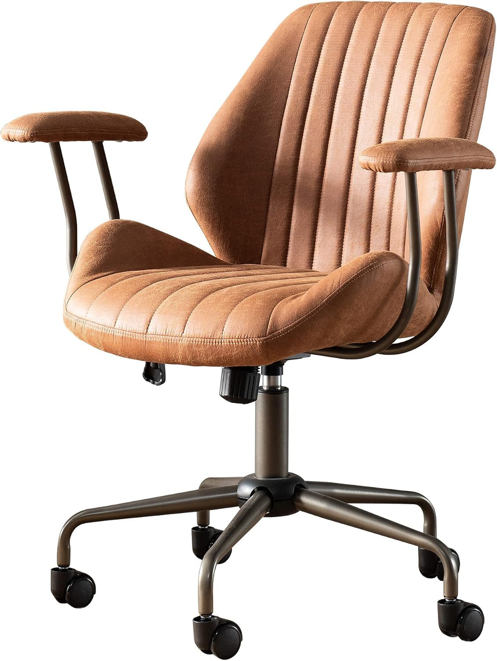 ovios Executive Ergonomic Office Chair, Mid Back Comfy Faux Suede Leather Com...